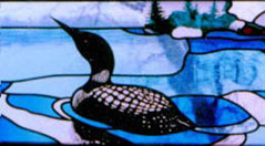 detail of Stained glass Loon